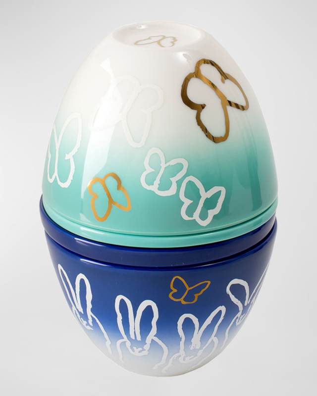 Nesting Porcelain Bunnies & Butterflies Egg Gift Box